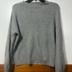 Pink Rose Womens knit butter soft Gray Sweater